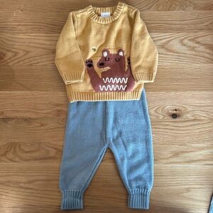 Hanna Andersson Sweater Full Set, Honey Bear, 6-12 month